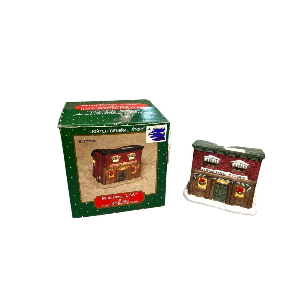 Mini Town Is Lighted‎ General Store Porcelain Lighted Christmas Decoration